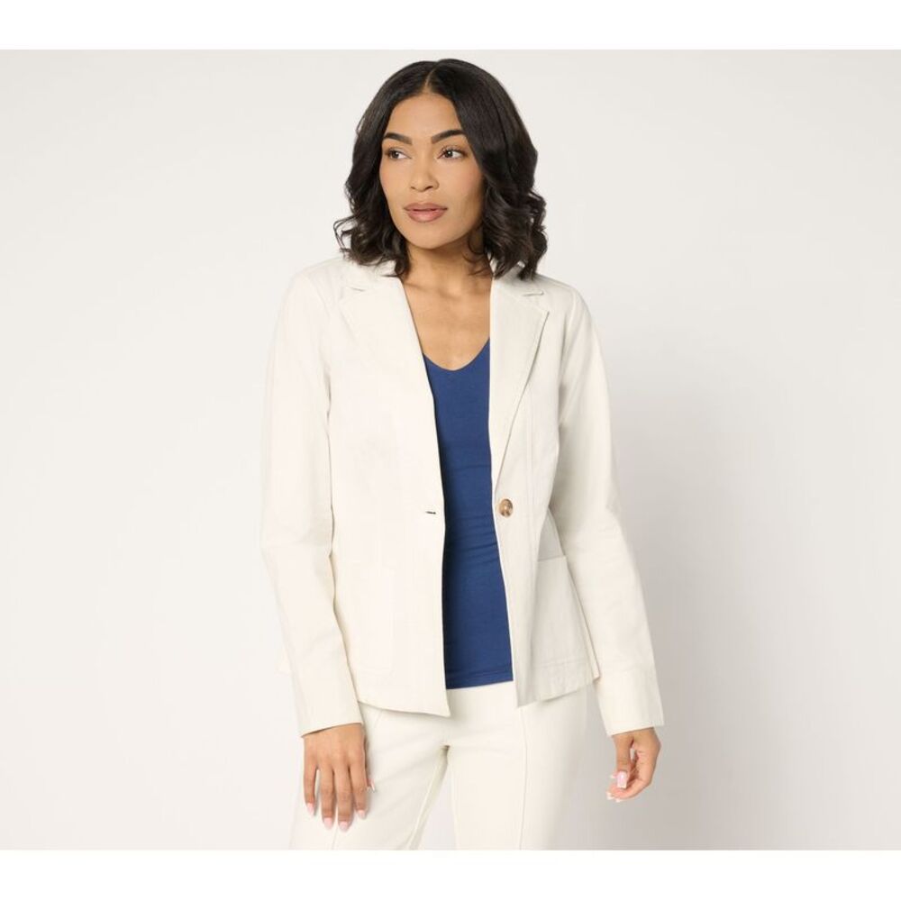 Joan Rivers Classics Collection Women's Petite Jacket PXL Signature White